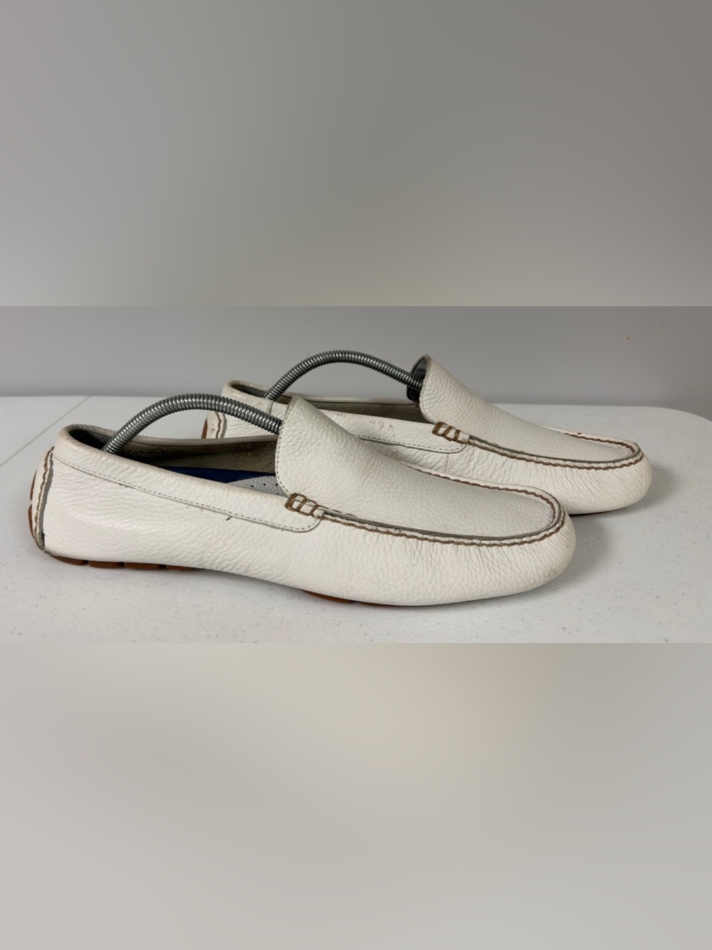 Polo Ralph Lauren Men’s Terence White Leather Drivers Loafers Sz 9.5 D